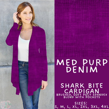 Batch #481 - Colorful Denim - Closes 1/26 - ETA late March - Med Purp Denim Cardigan
