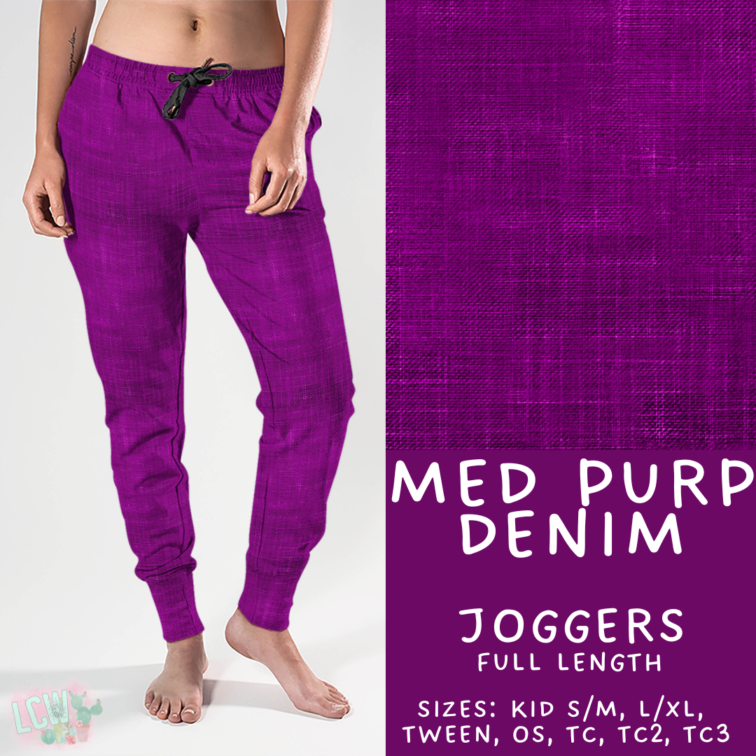 Batch #481 - Colorful Denim - Closes 1/26 - ETA late March - Med Purp Denim Joggers