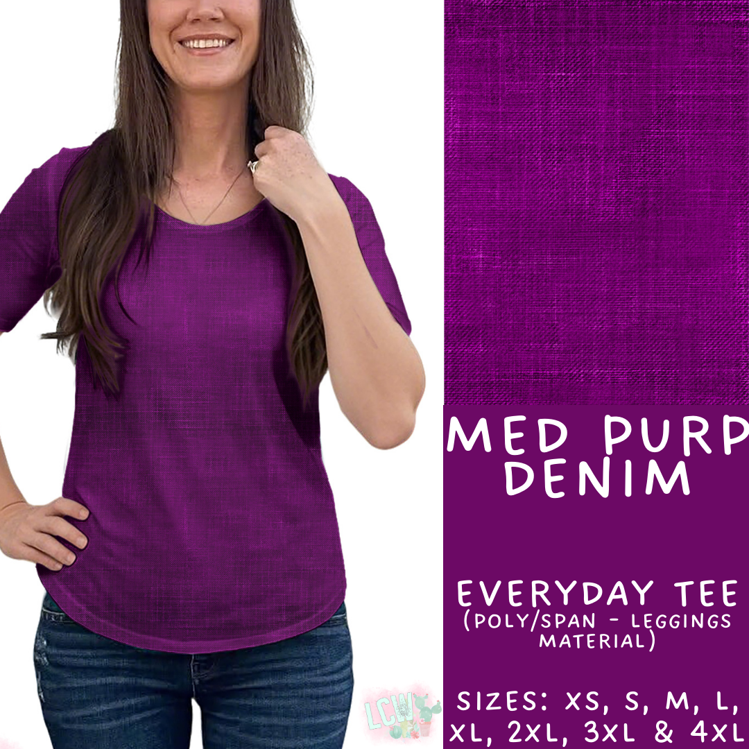 Batch #481 - Colorful Denim - Closes 1/26 - ETA late March - Med Purp Denim Everyday Tee