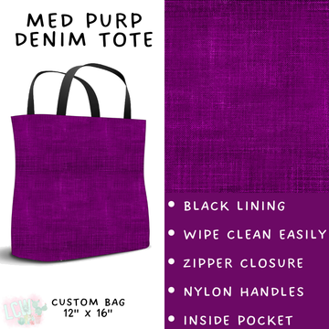 Batch #481 - Colorful Denim - Closes 1/26 - ETA late March - Med Purp Denim Tote