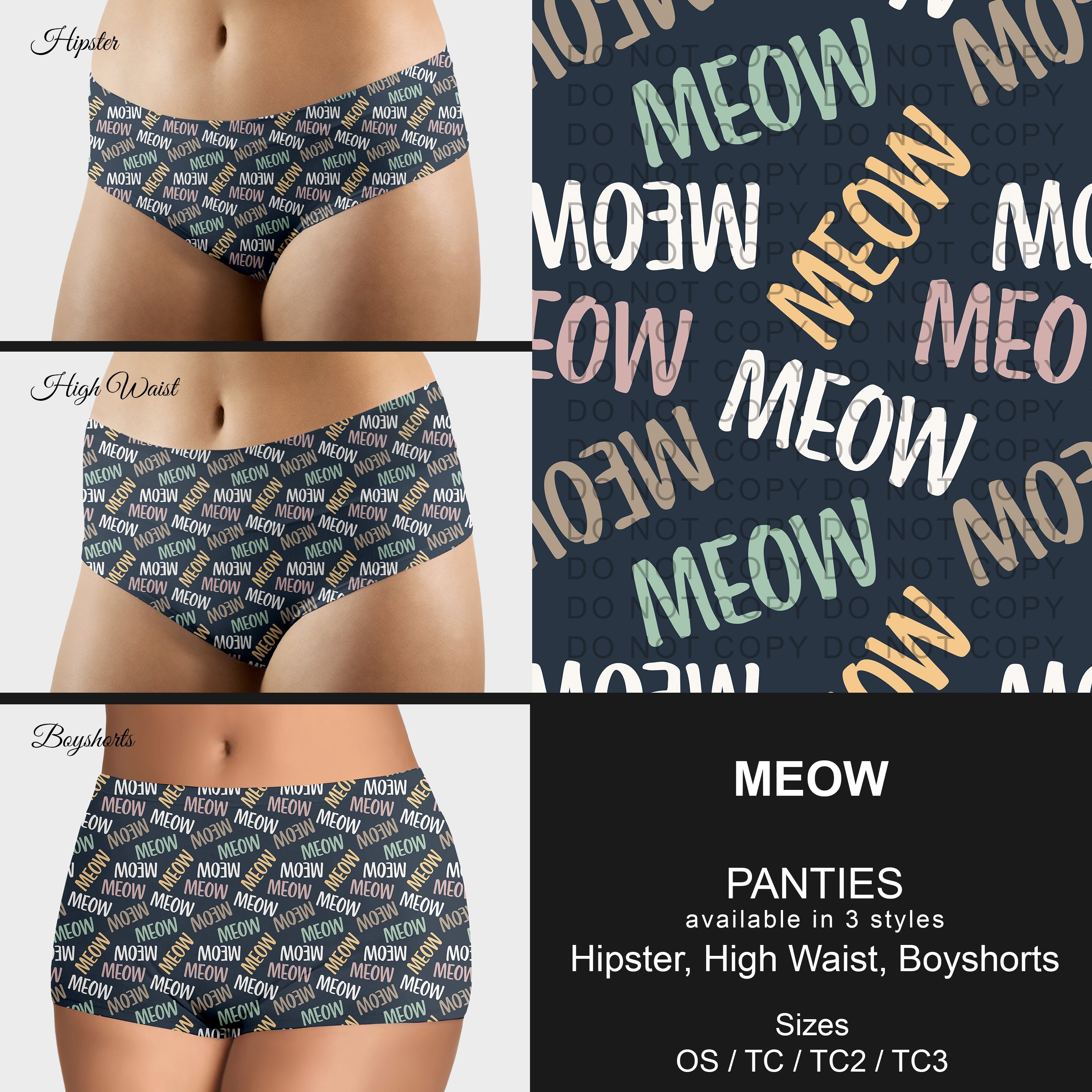 B306 - Preorder Meow Panties (Closes 8/07. ETA mid October)