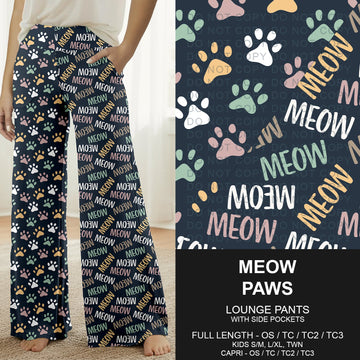 B271 - Preorder Meow Paws Lounge Pants (Closes 1/25. ETA: early April)