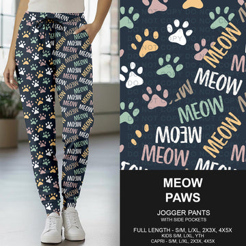 B271 - Preorder Meow Paws Joggers (Closes 1/25. ETA: early April)
