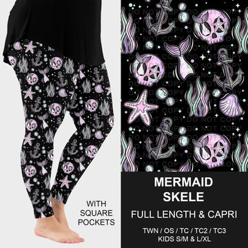 B267 - Preorder Mermaid Skele Leggings w/ Pockets (Closes 12/21. ETA: late Feb.)