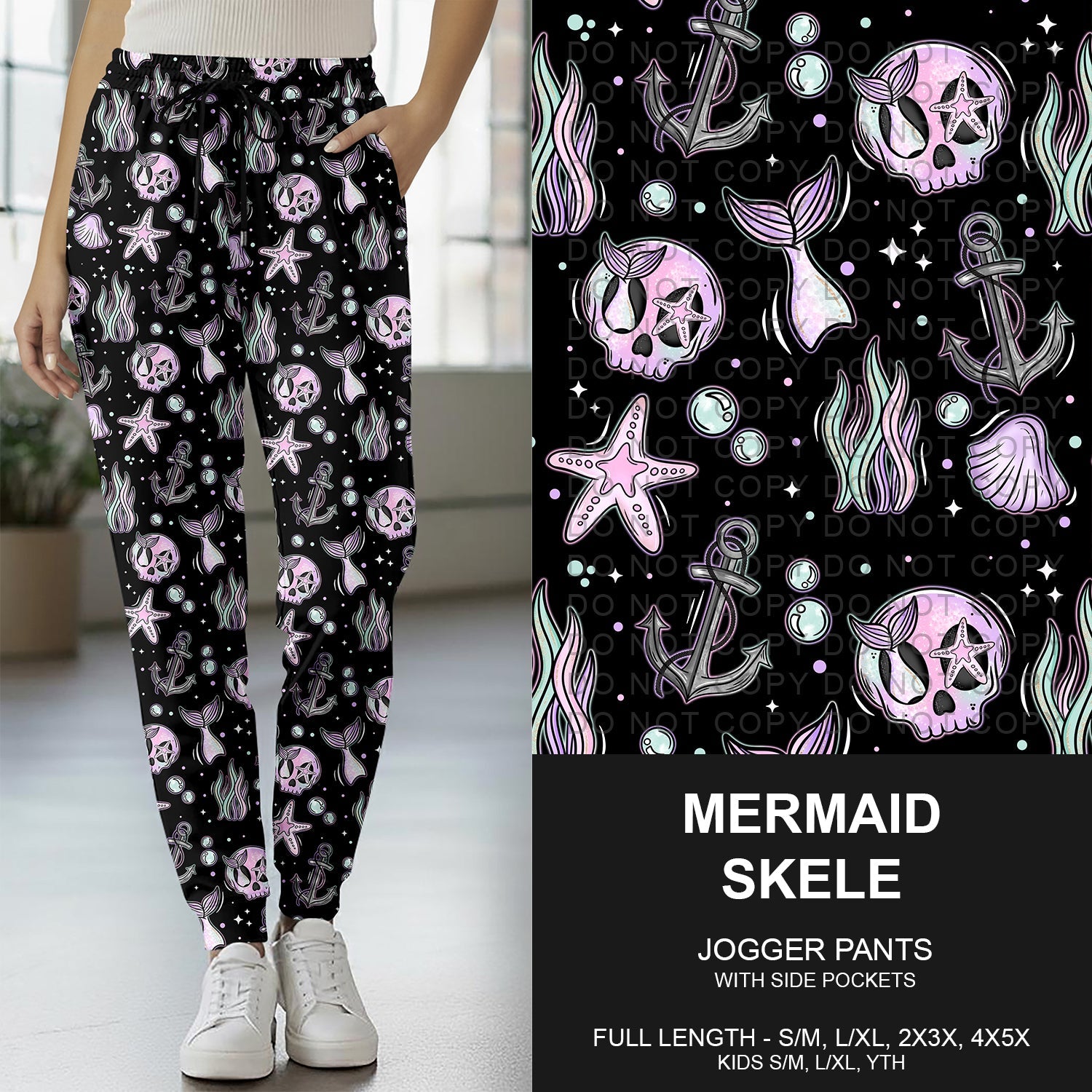 B267 - Preorder Mermaid Skele Joggers (Closes 12/21. ETA late Feb.)
