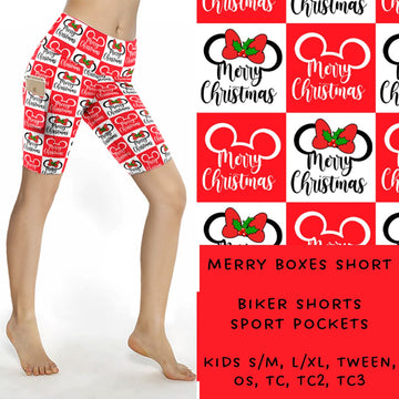 Ready To Ship - Merry Boxes Biker Shorts