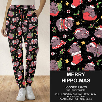 B303 - Preorder Merry Hippo-mas Joggers (Closes 7/26. ETA: early Oct.)