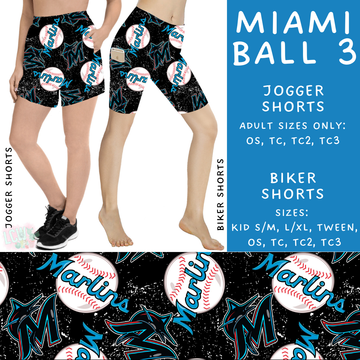 Batch #343 - Home Run Collection - Closes 5/22 - ETA mid July - Miami Ball 3 Biker & Jogger Shorts