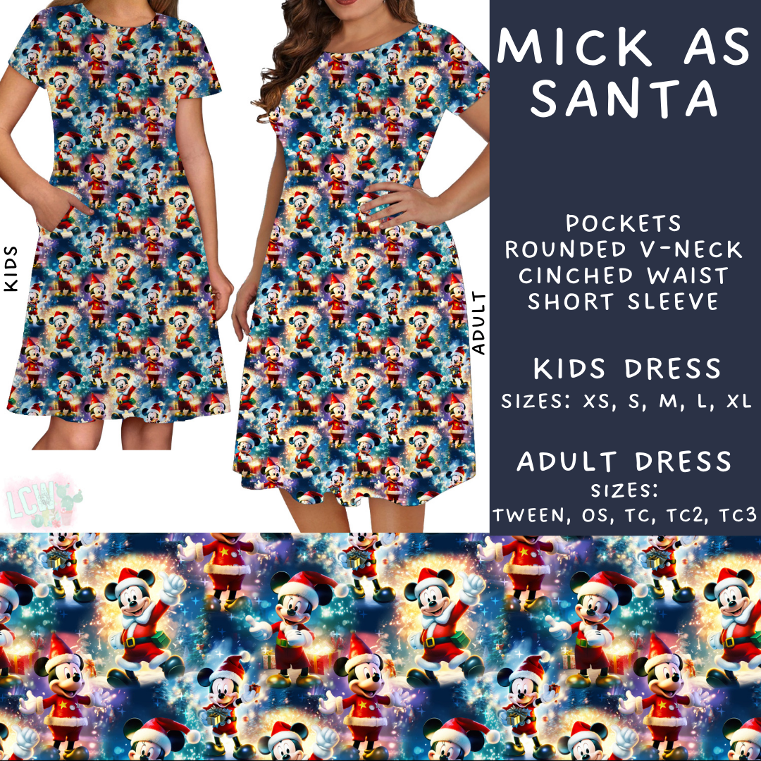 Batch #228 - Christmas Magic 2 - Closes 10/31 - ETA early/mid Dec - Mick As Santa Adult & Kids Dresses