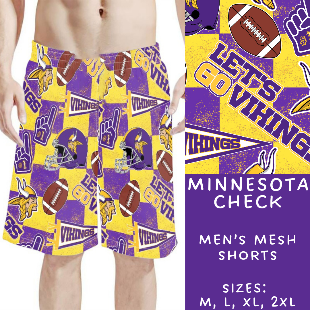 Batch #211 - Men's Shorts - Closes 10/7 - ETA mid/late Nov - Minnesota Check Men's Shorts