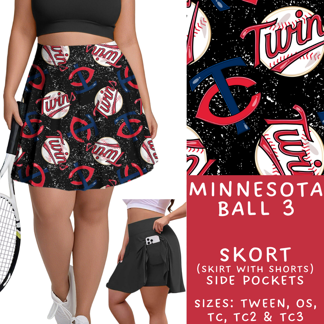 Batch #343 - Home Run Collection - Closes 5/22 - ETA mid July - Minnesota Ball 3 Skort