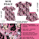 Ready To Ship - Min Peace Adult & Kid's Bamboo Short Sleeper Set - 6T & Adult XL