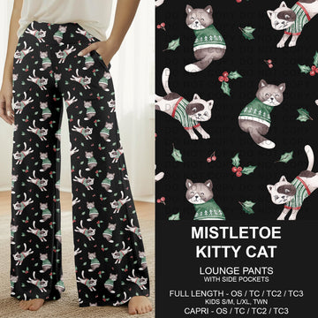 B303 - Preorder Mistletoe Kitty Cat Lounge Pants (Closes 7/26. ETA: early Oct.)