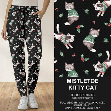 B303 - Preorder Mistletoe Kitty Cat Joggers (Closes 7/26. ETA: early Oct.)
