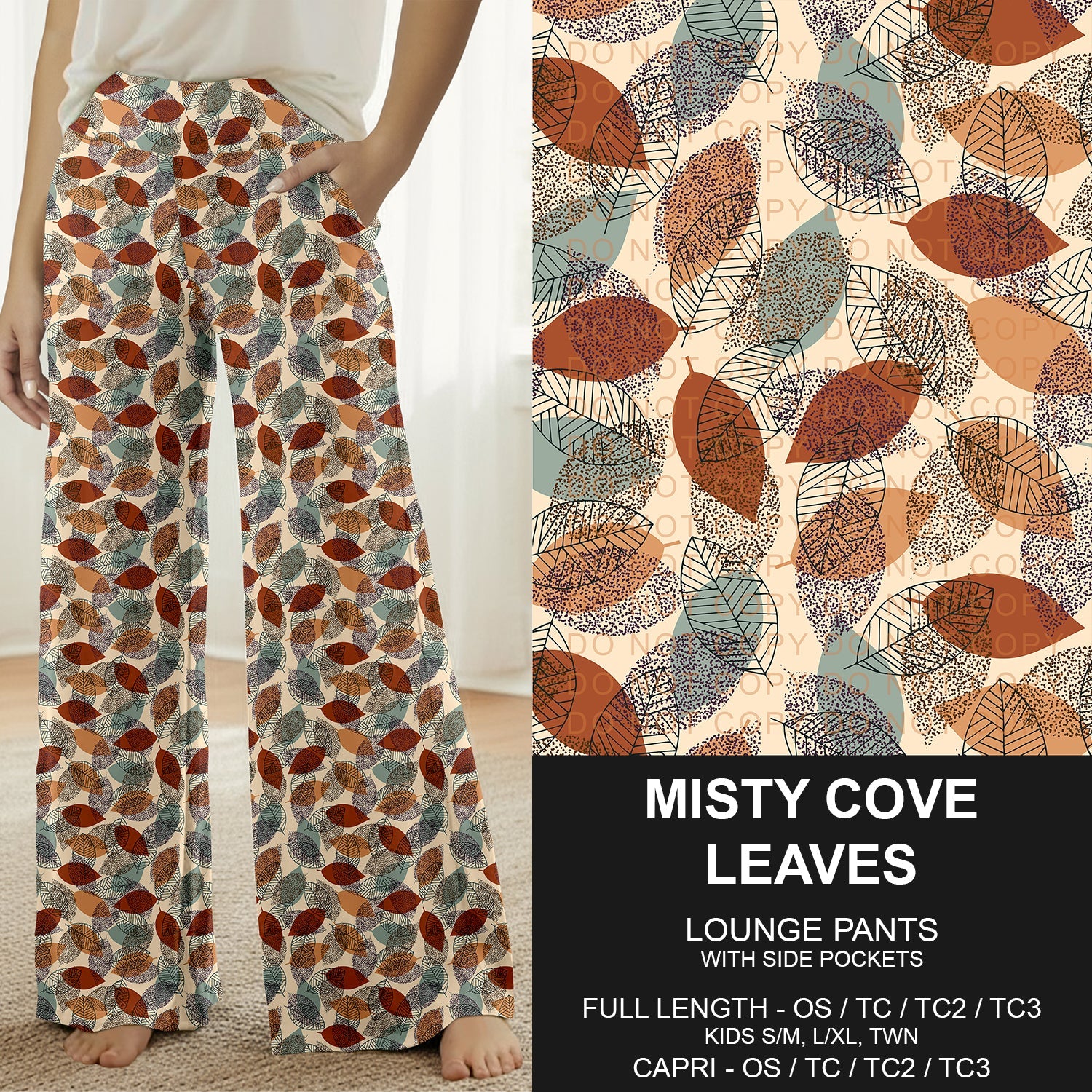 B308 - Preorder Misty Cove Leaves Lounge Pants (Closes 8/16. ETA: late Oct.)