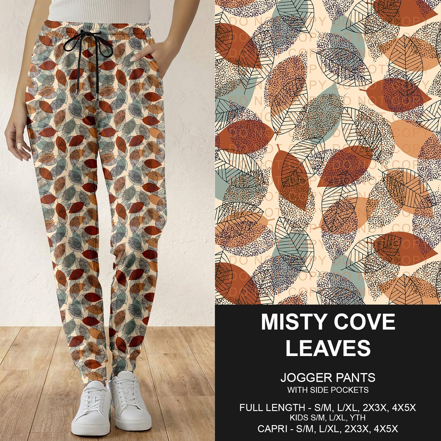 B308 - Preorder Misty Cove Leaves Joggers (Closes 8/16. ETA: late Oct.)