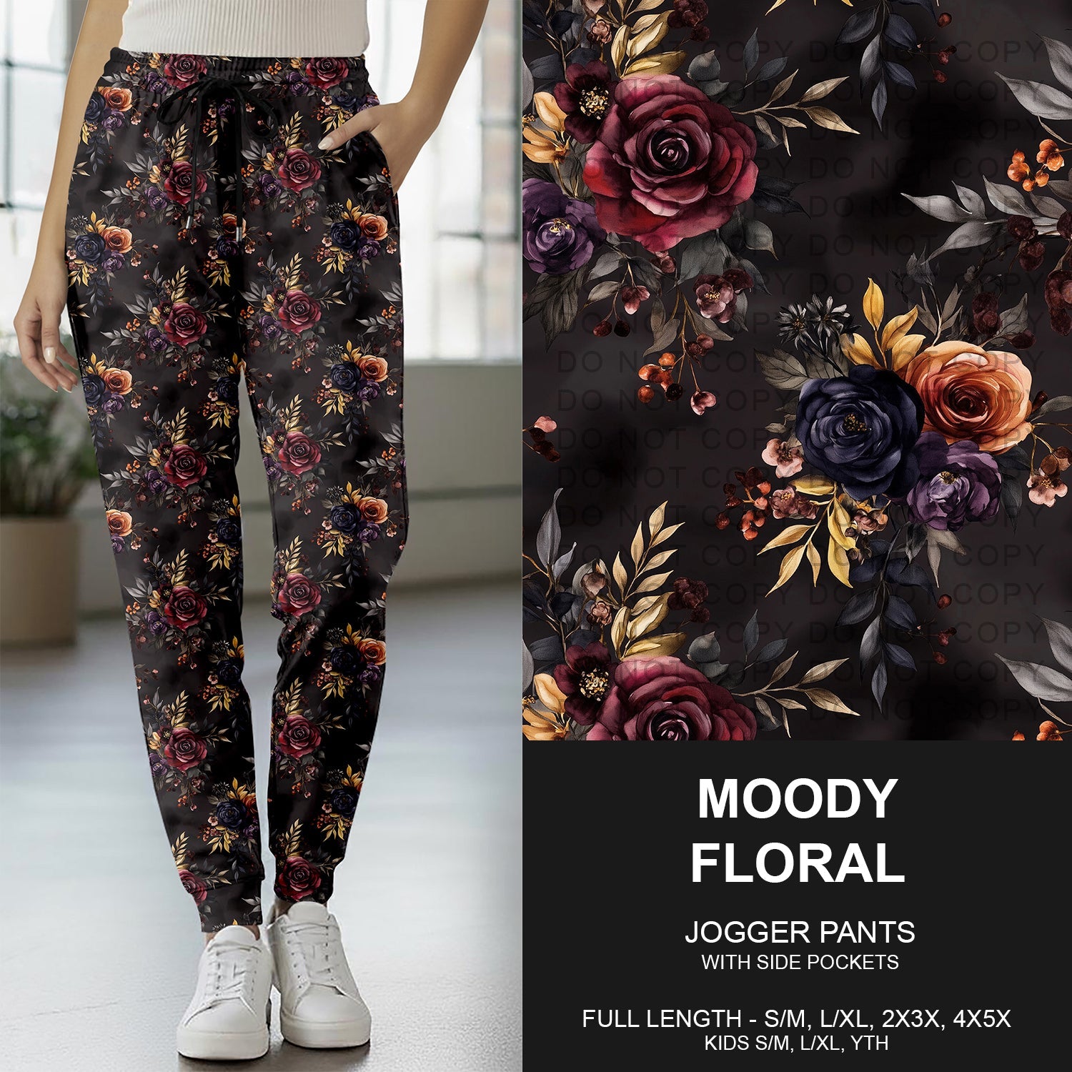 B262 - Preorder Moody Floral Joggers (Closes 11/23. ETA late Jan.)