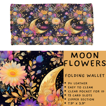 Batch #265 - Card Holders & Foldable Wallets - Closes 1/1 - ETA mid Feb - Moon Flowers Foldable Wallet