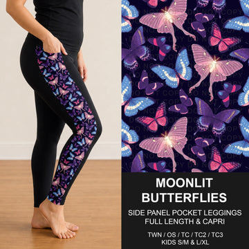 B309 - Preorder Moonlit Butterflies Side Panel Pocket Leggings (Closes 8/23. ETA: late Oct.)