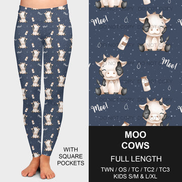 B200 - Preorder Moo Cows Leggings w/ Pockets (Closes 12/15. ETA late Feb.)