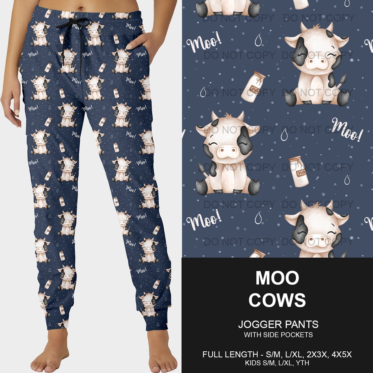 B200 - Preorder Moo Cows Joggers (Closes 12/15. ETA late Feb.)