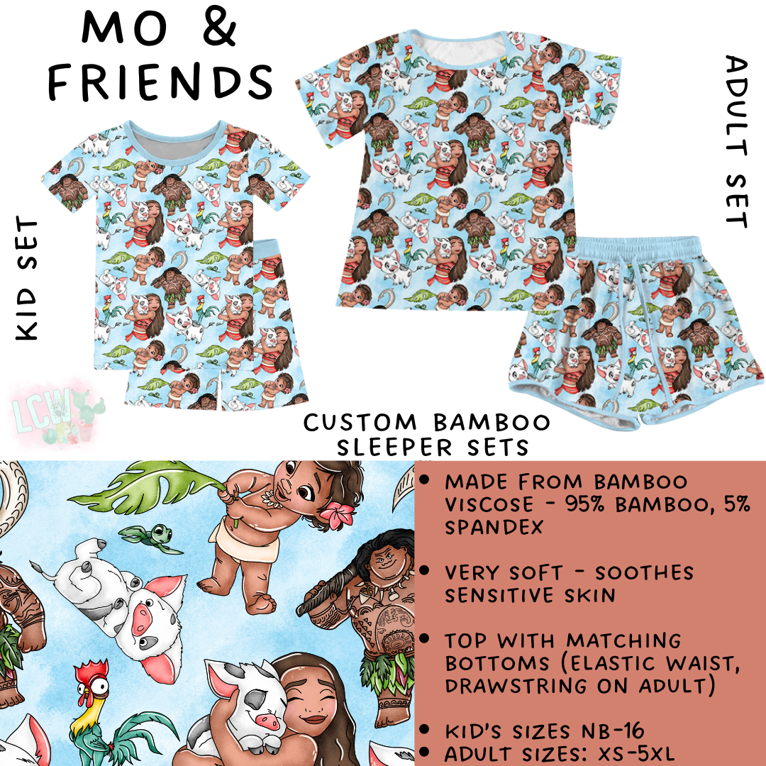 Batch #342 - Family Dreamers - Closes 5/21 - ETA mid July - Mo & Friends Adult & Kid's Bamboo Short Sleeper Set