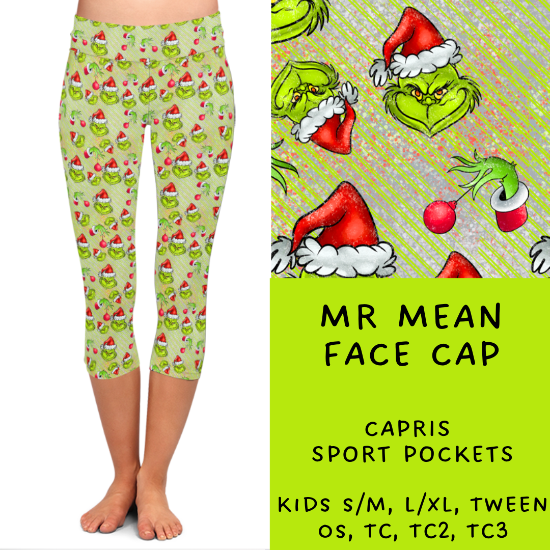 Ready To Ship - Mr Mean FaceCapri Length Leggings TC