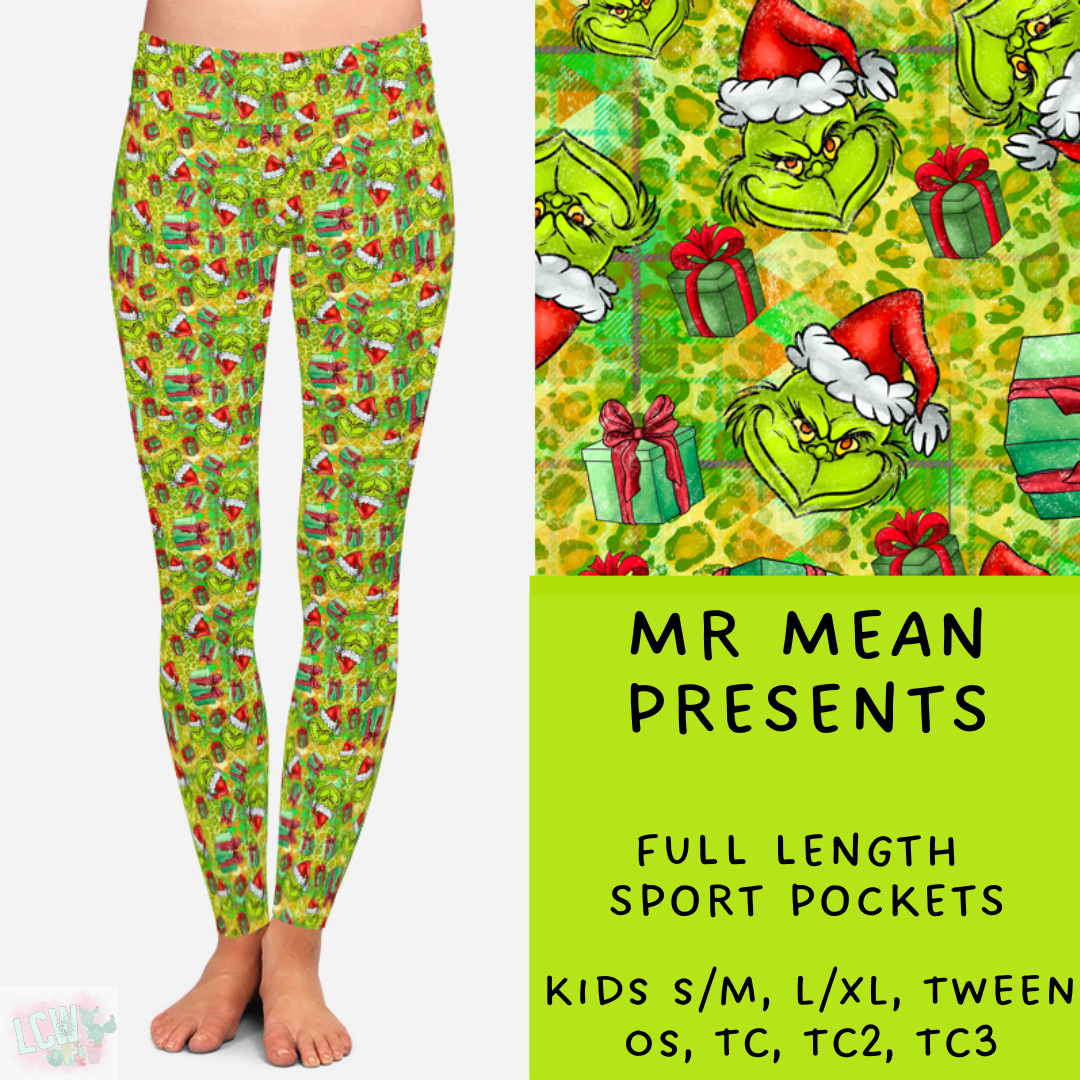 Batch #222 - Comfy Christmas - Closes 10/23 - ETA early Dec- Mr Mean Presents Full and Capri Length Leggings