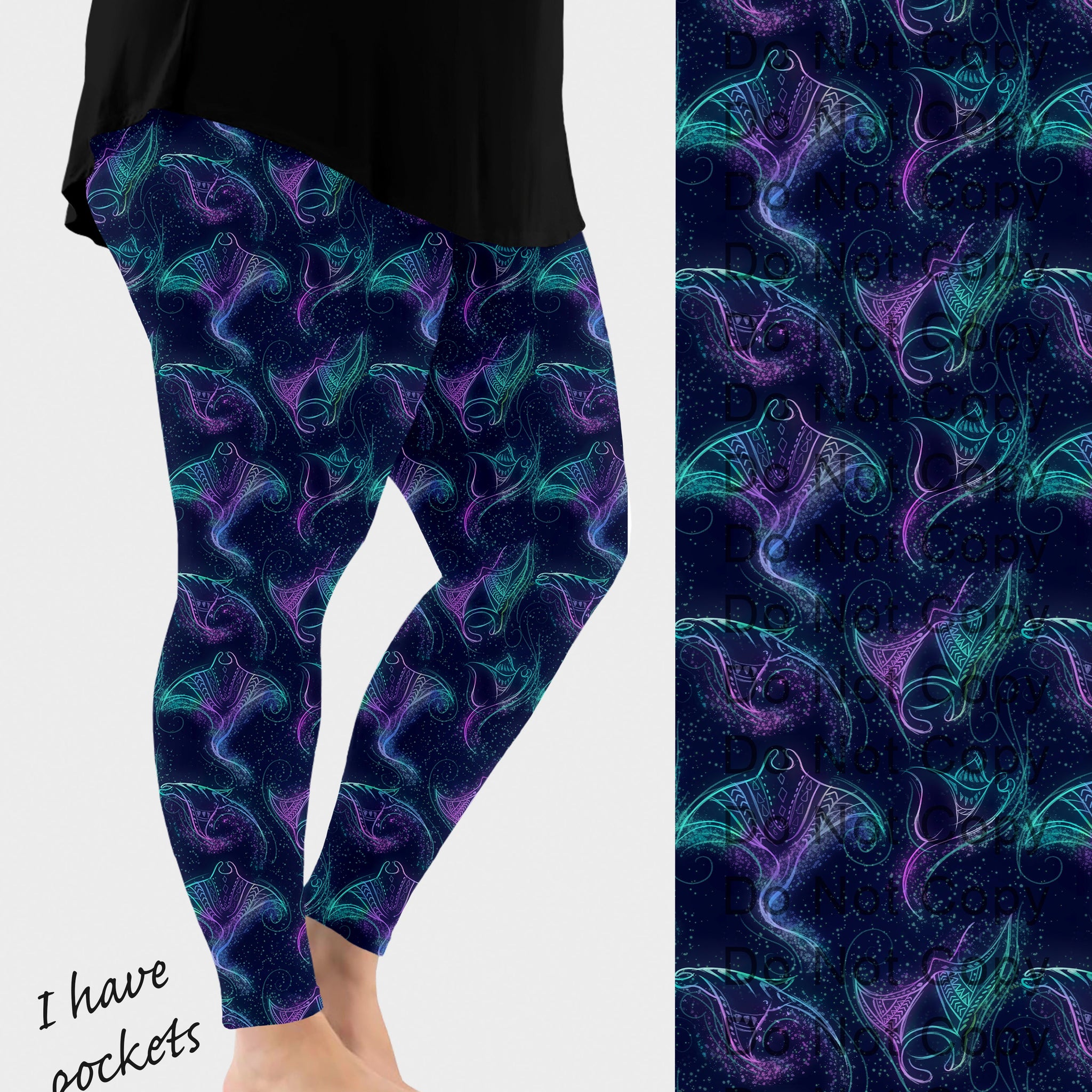 RTS - Majestic Stingray Leggings w/ Pockets