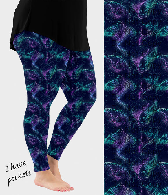 RTS - Majestic Stingray Leggings w/ Pockets