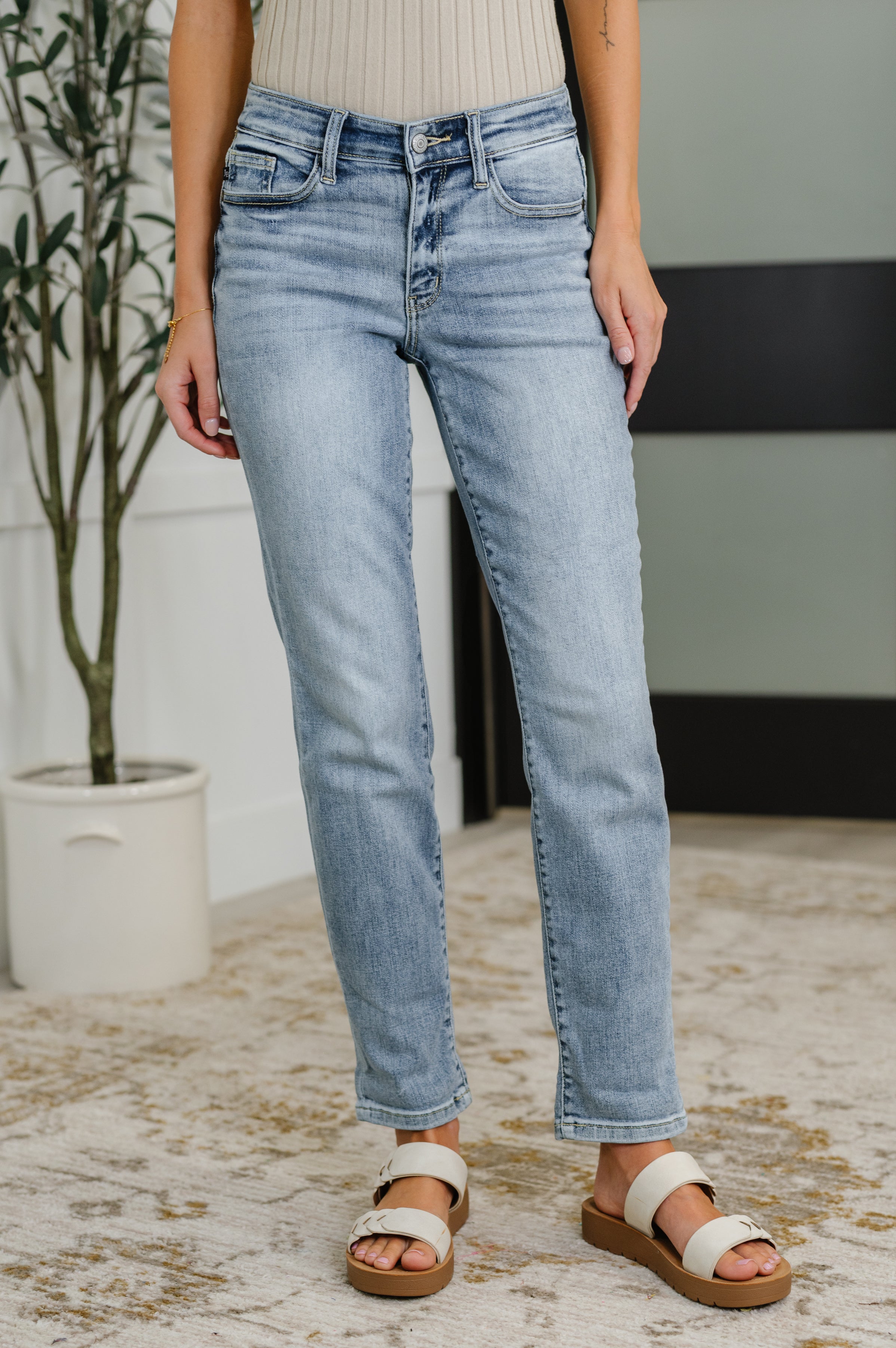 Mallory Mid Rise Bleach Wash Boyfriend Jeans