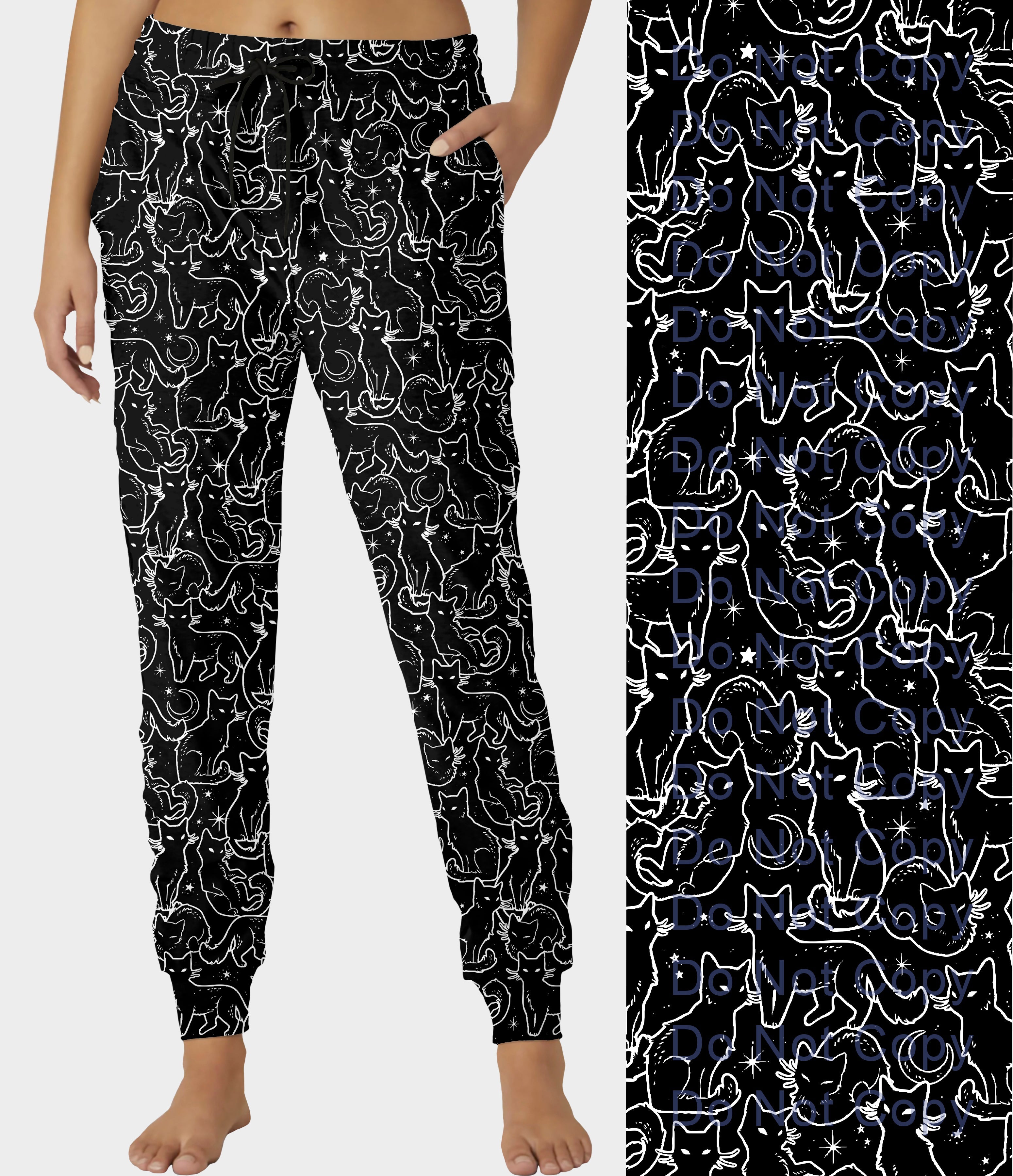 RTS - Mischievous Black Cats Joggers