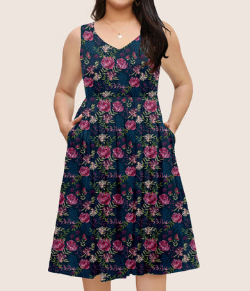 RTS - Moonlit Peony Garden Pocket Dress