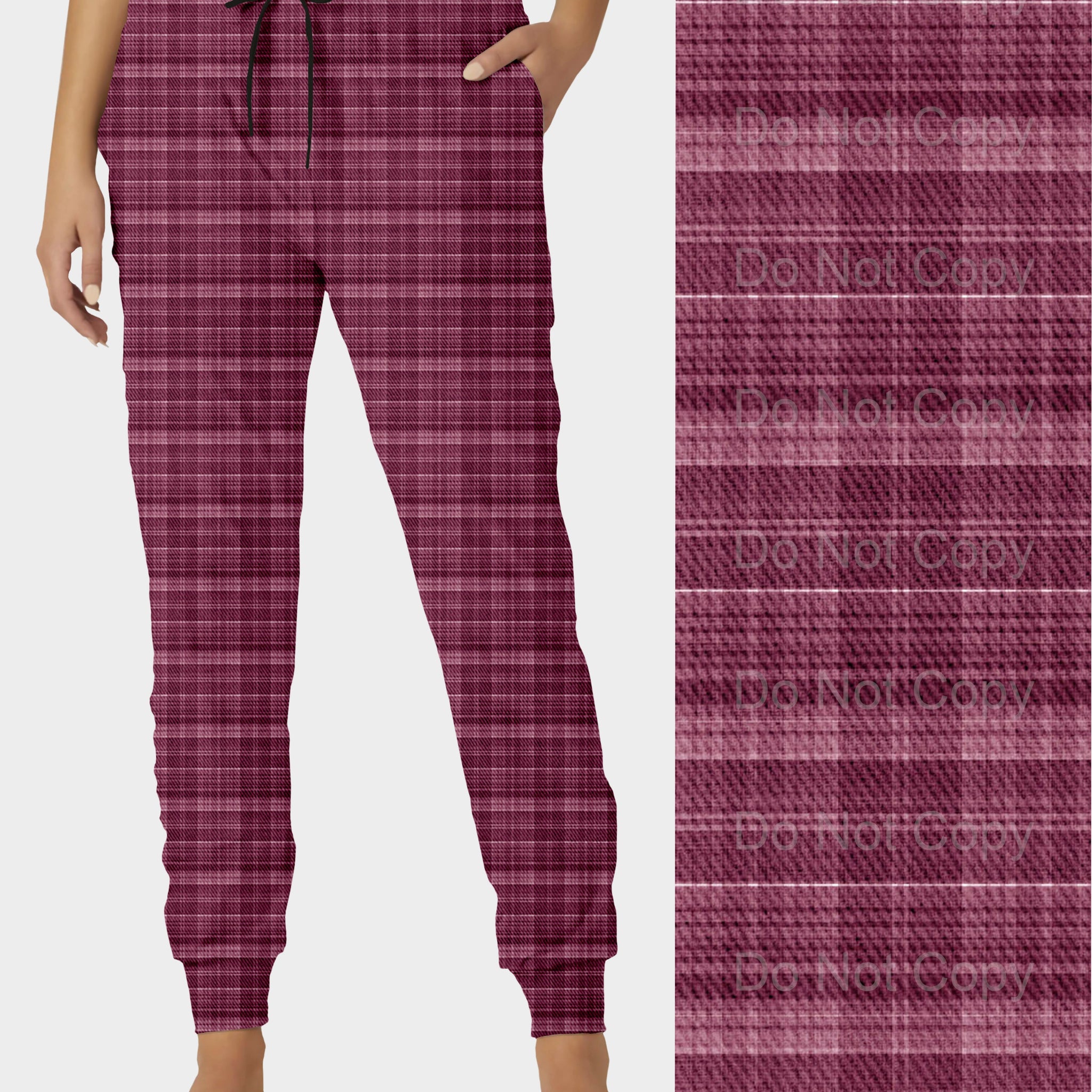 RTS - Mulberry Plaid Joggers