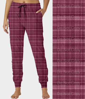 RTS - Mulberry Plaid Joggers