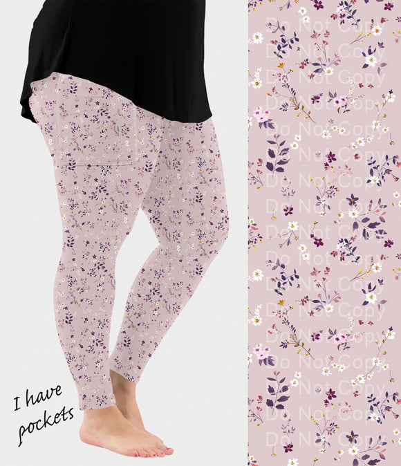 RTS - Muted Wildflowers Leggings w/ Pockets