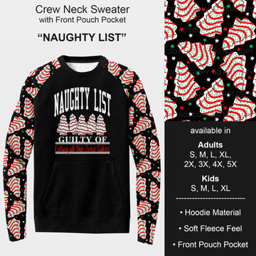 B185 - Preorder Naughty List Sweater w/ Front Pocket (Closes 10/01. ETA early Dec.)