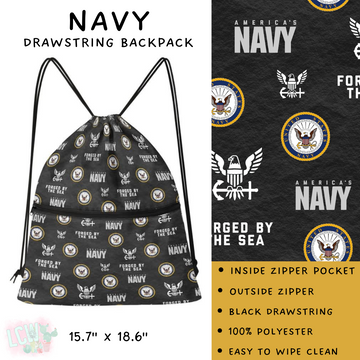 Batch #276 - Fanny Packs & Drawstring Backpacks - Closes 1/24 - ETA late March - Navy Drawstring Backpack