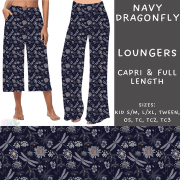 Batch #209 - Fun Run 5 - Closes 10/2 - ETA mid Nov - Navy Dragonfly Capri and Full Length Loungers