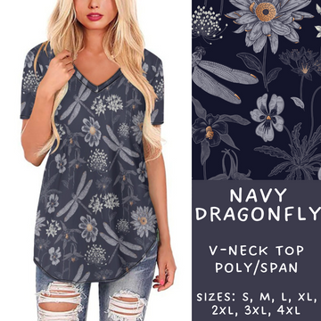 Batch #209 - Fun Run 5 - Closes 10/2 - ETA mid Nov - Navy Dragonfly V-Neck Tee