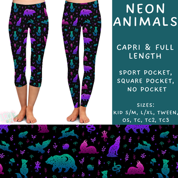 Batch #277 - December Request Run - Closes 1/27 - ETA late March - Neon Animals Full and Capri Length Leggings