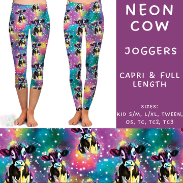 Batch #209 - Fun Run 5 - Closes 10/2 - ETA mid Nov - Neon Cow Full and Capri Length Leggings