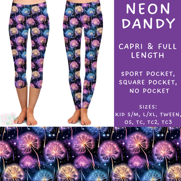 Batch #209 - Fun Run 5 - Closes 10/2 - ETA mid Nov - Neon Dandy Full and Capri Length Leggings