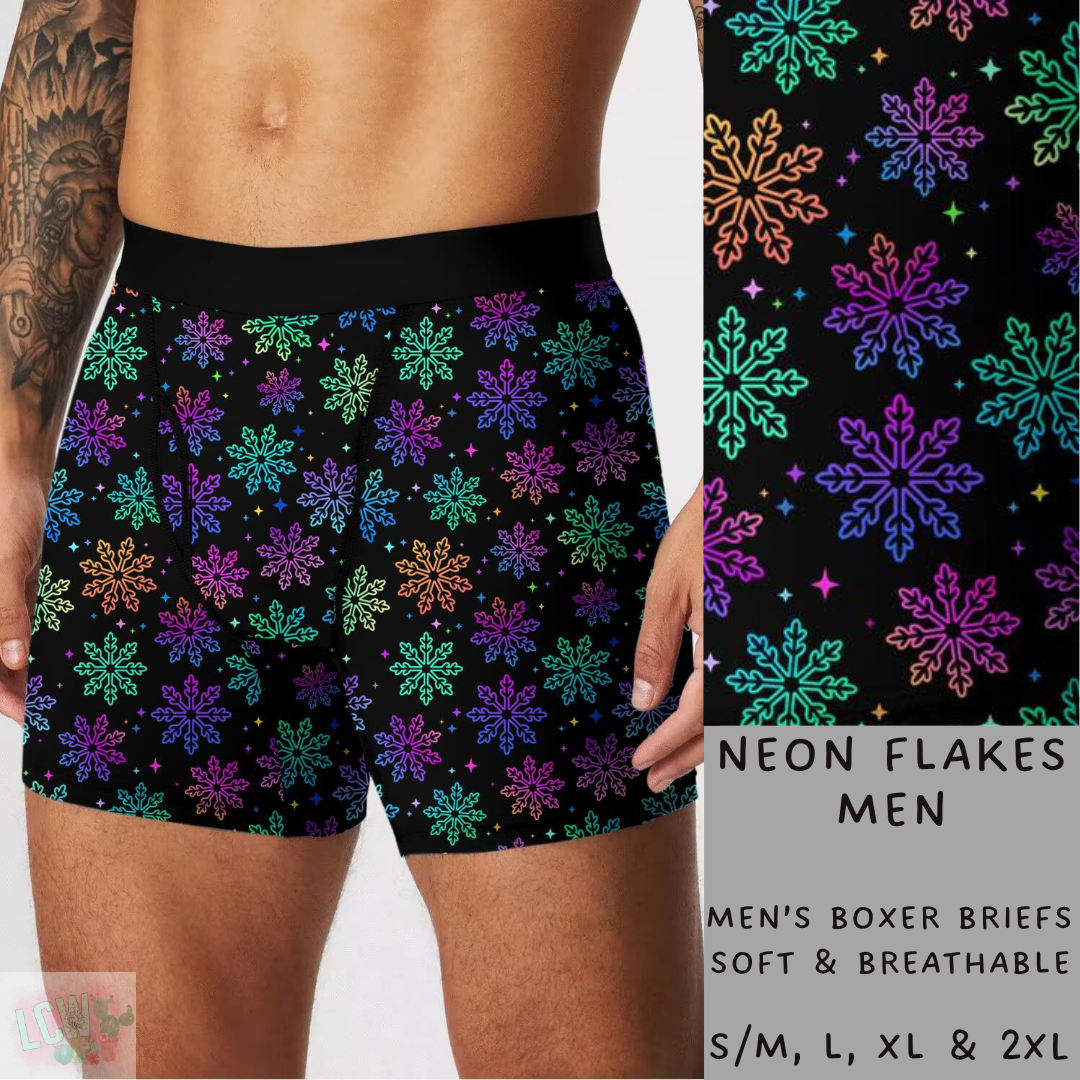 Ready To Ship - Neon Flakes Mens Boxer Briefs - S/M, XL