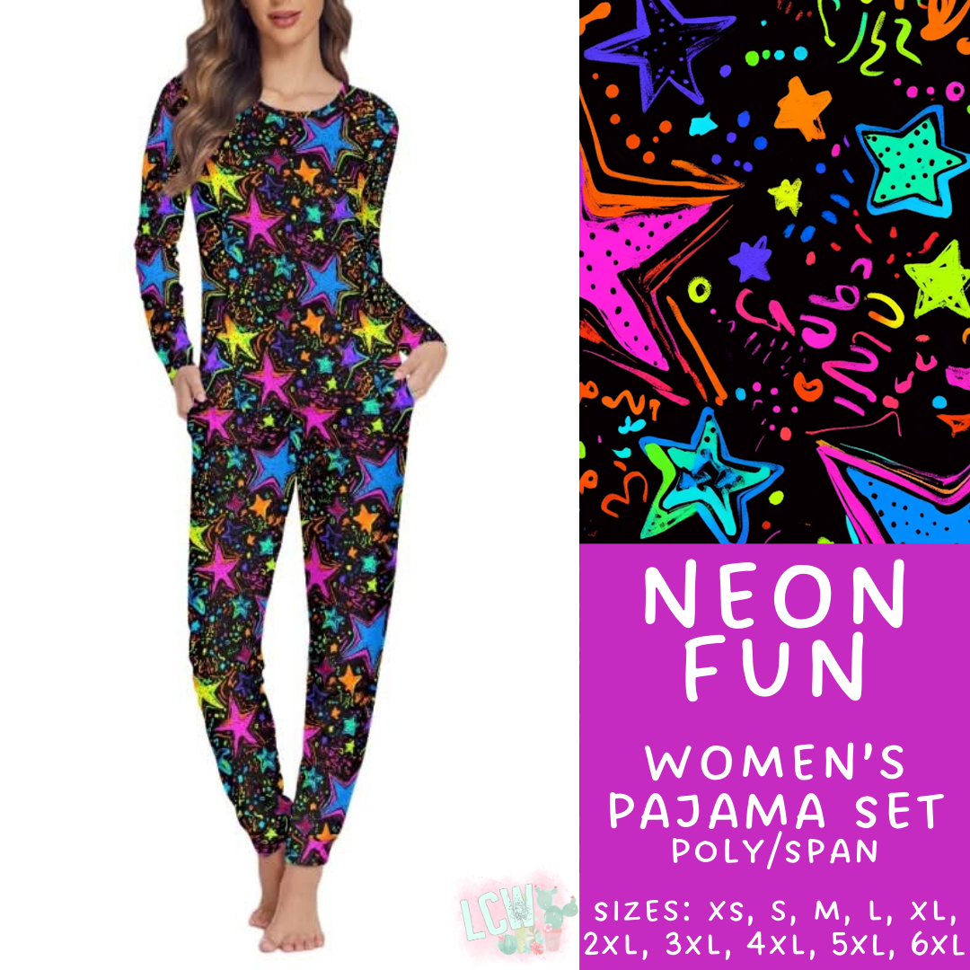 Batch #344 - Family Pajama Party - Closes 5/23 - ETA late July - Neon Fun Women's Pajama Set