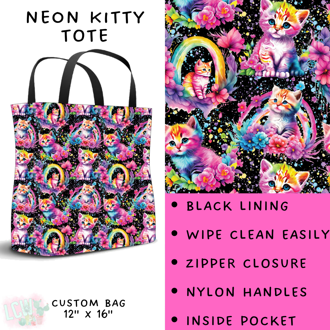 Batch #209 - Fun Run 5 - Closes 10/2 - ETA mid Nov - Neon Kitty Tote