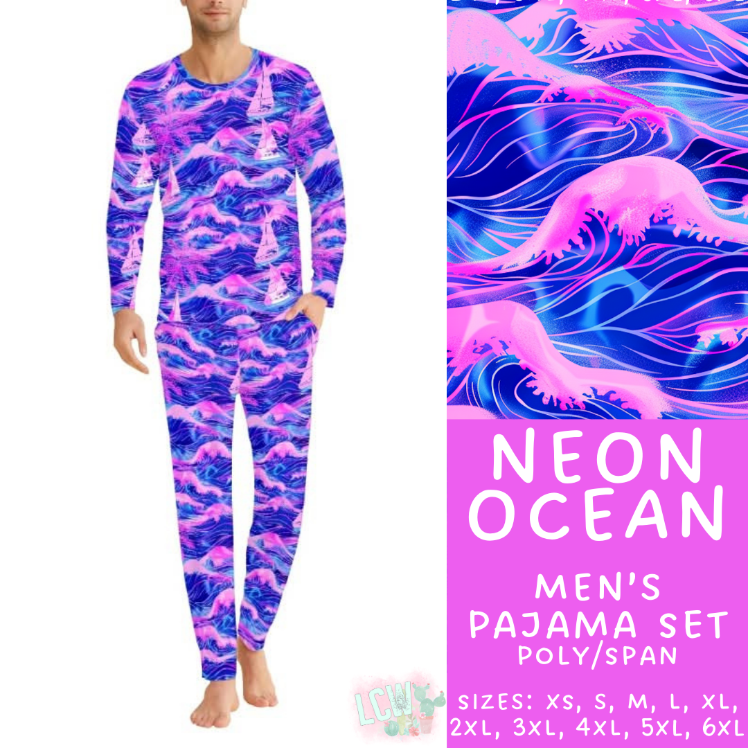Batch #344 - Family Pajama Party - Closes 5/23 - ETA late July - Neon Ocean Men's Pajama Set