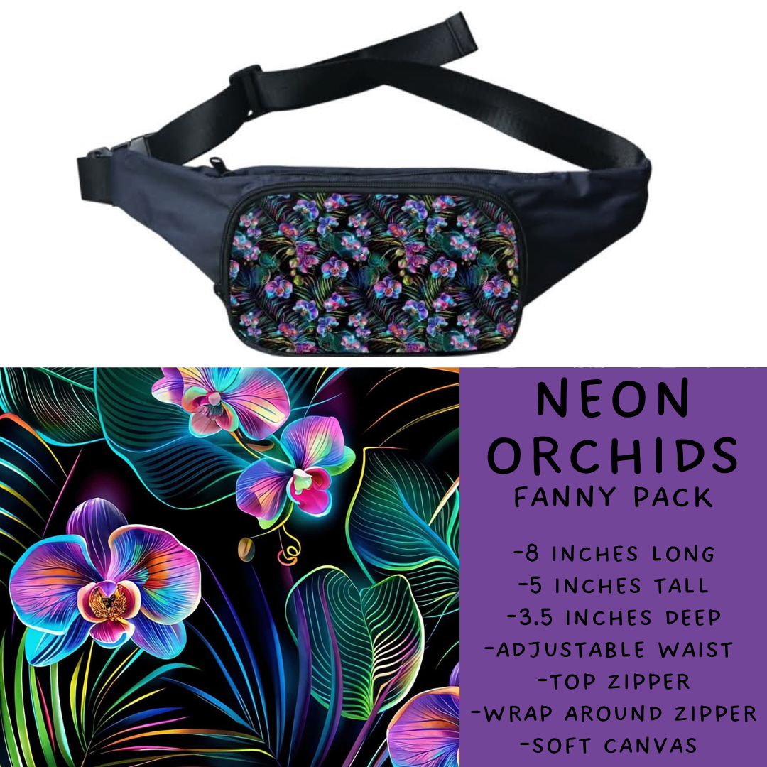 Batch #276 - Fanny Packs & Drawstring Backpacks - Closes 1/24 - ETA late March - Neon Orchids Fanny Pack