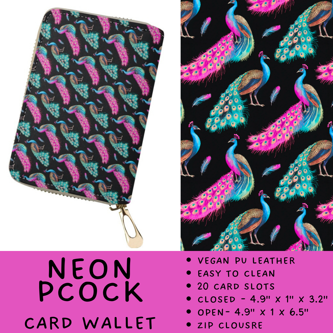 Batch #460 - Zip It Collection - Closes 12/5 - ETA late Jan - Neon Pcock Card Wallet