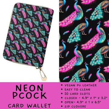 Batch #460 - Zip It Collection - Closes 12/5 - ETA late Jan - Neon Pcock Card Wallet